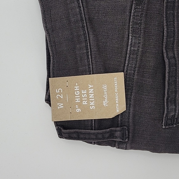 Madewell $128 9" Mid-Rise Skinny Jeans in Black Sea size 25 NWT H2230 - Picture 7 of 14